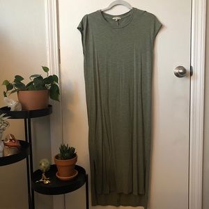 Olive green tshirt maxi dress